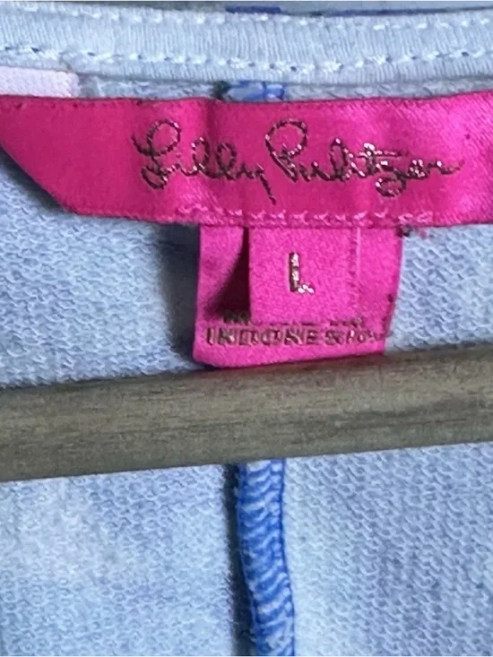 Lilly Pulitzer Harper Shift Dress L Blue Haven Hey Hey Soleil print Sleeveless - Picture 6 of 8